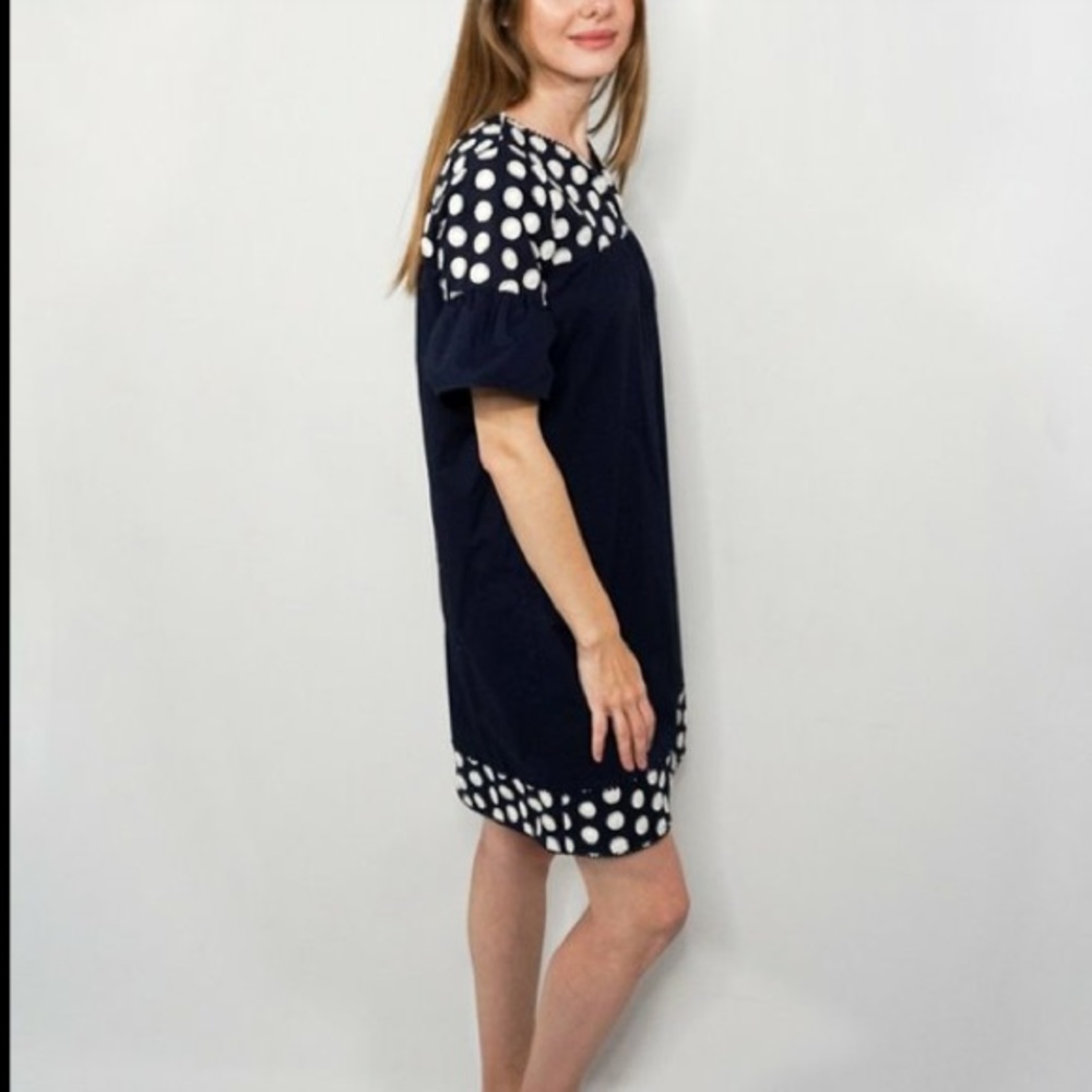 J. crew polka dot navy blue dress size 2